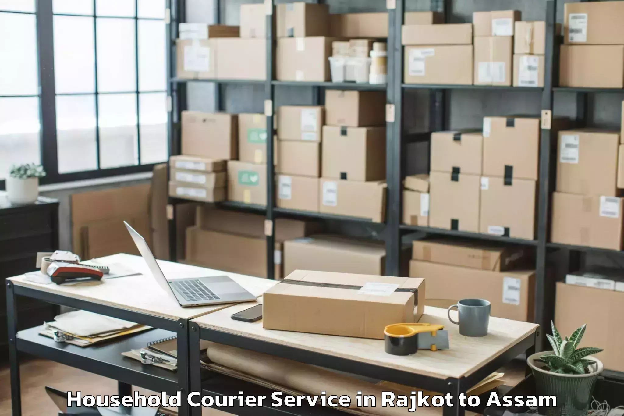 Book Rajkot to Pachim Nalbari Household Courier